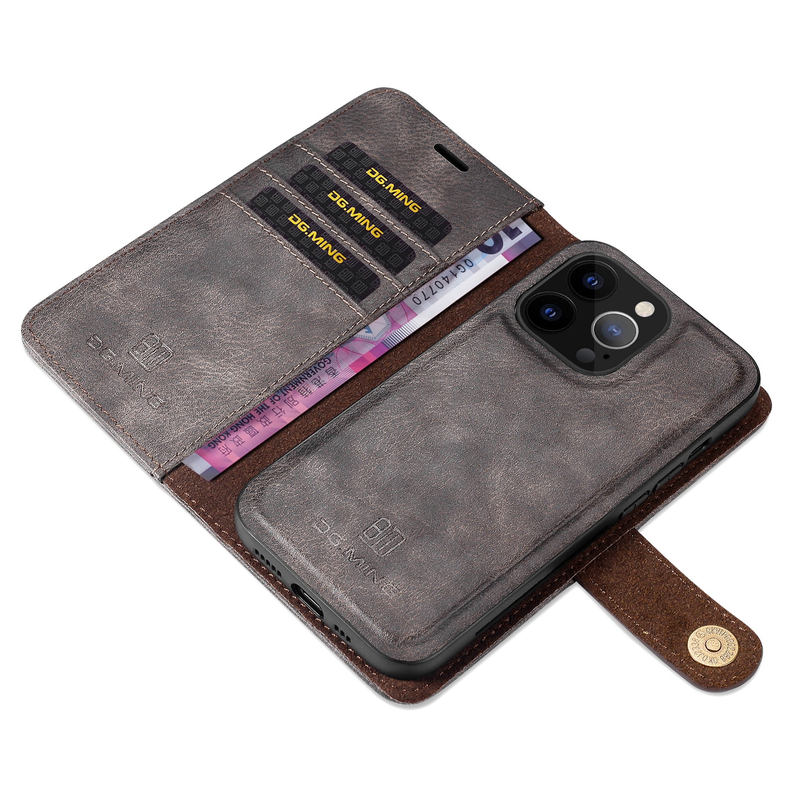 Cartera Magnet Wallet iPhone 13 Pro Brown