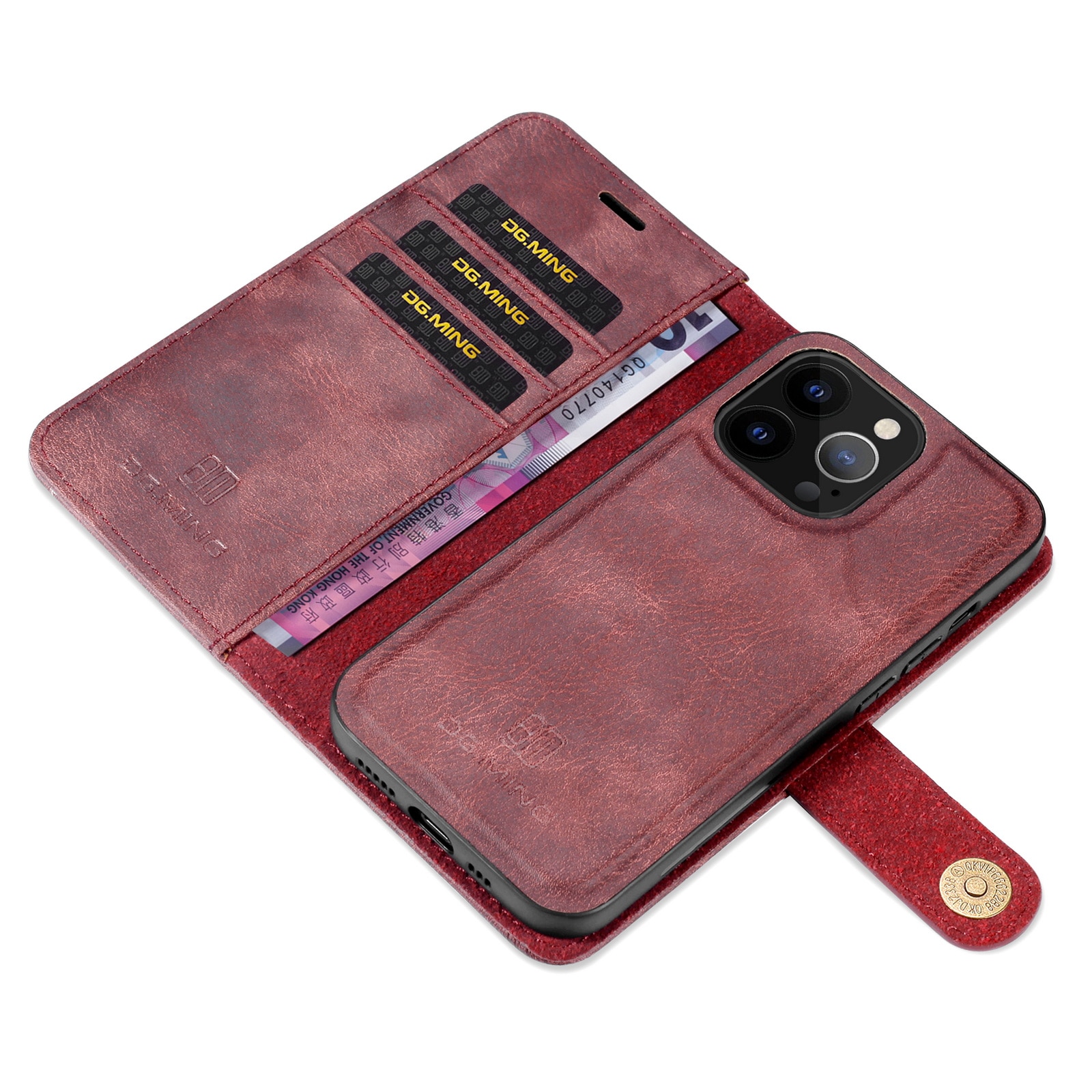 Cartera Magnet Wallet iPhone 13 Pro Max Rojo