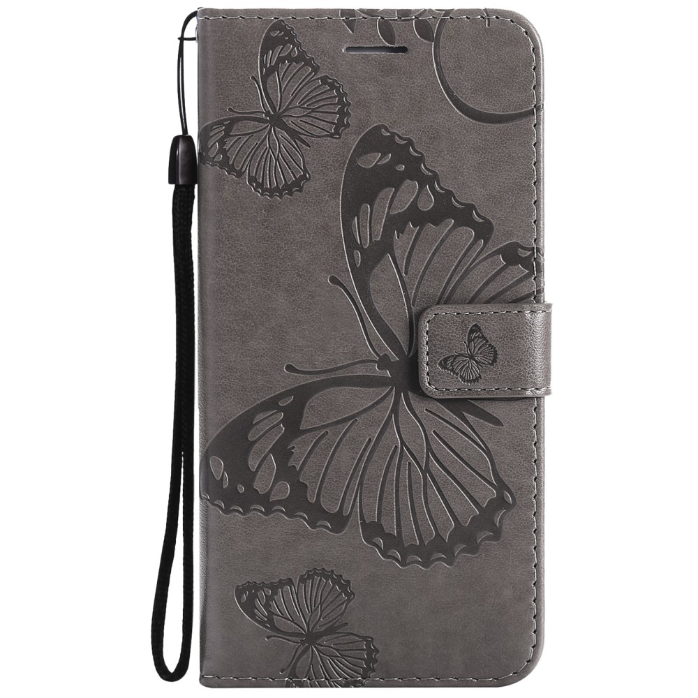 Funda de Cuero con Mariposas Apple iPhone 13 Pro, Gris