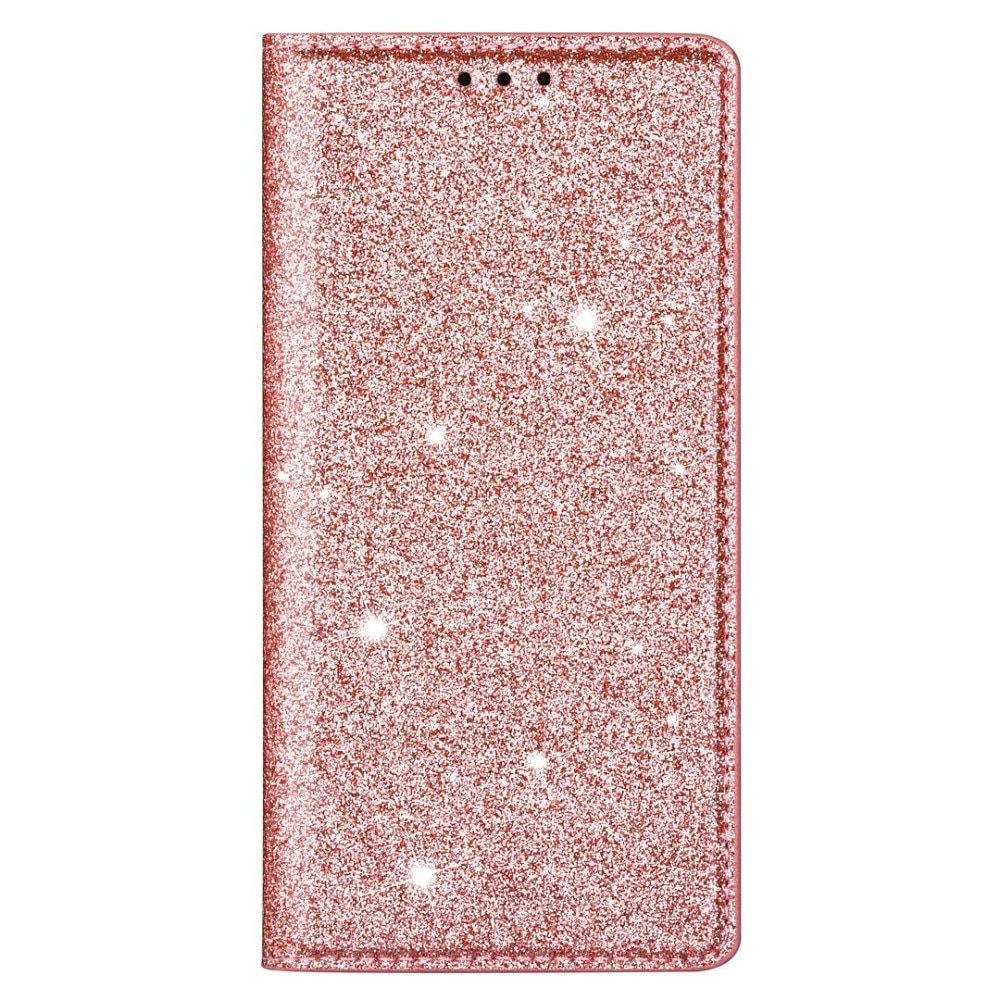 Funda tipo cartera Brillantina iPhone 13 Oro rosa