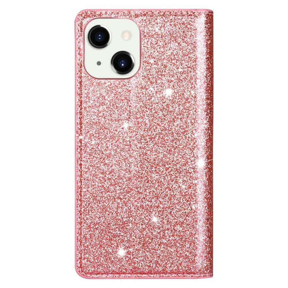 Funda tipo cartera Brillantina iPhone 13 Oro rosa