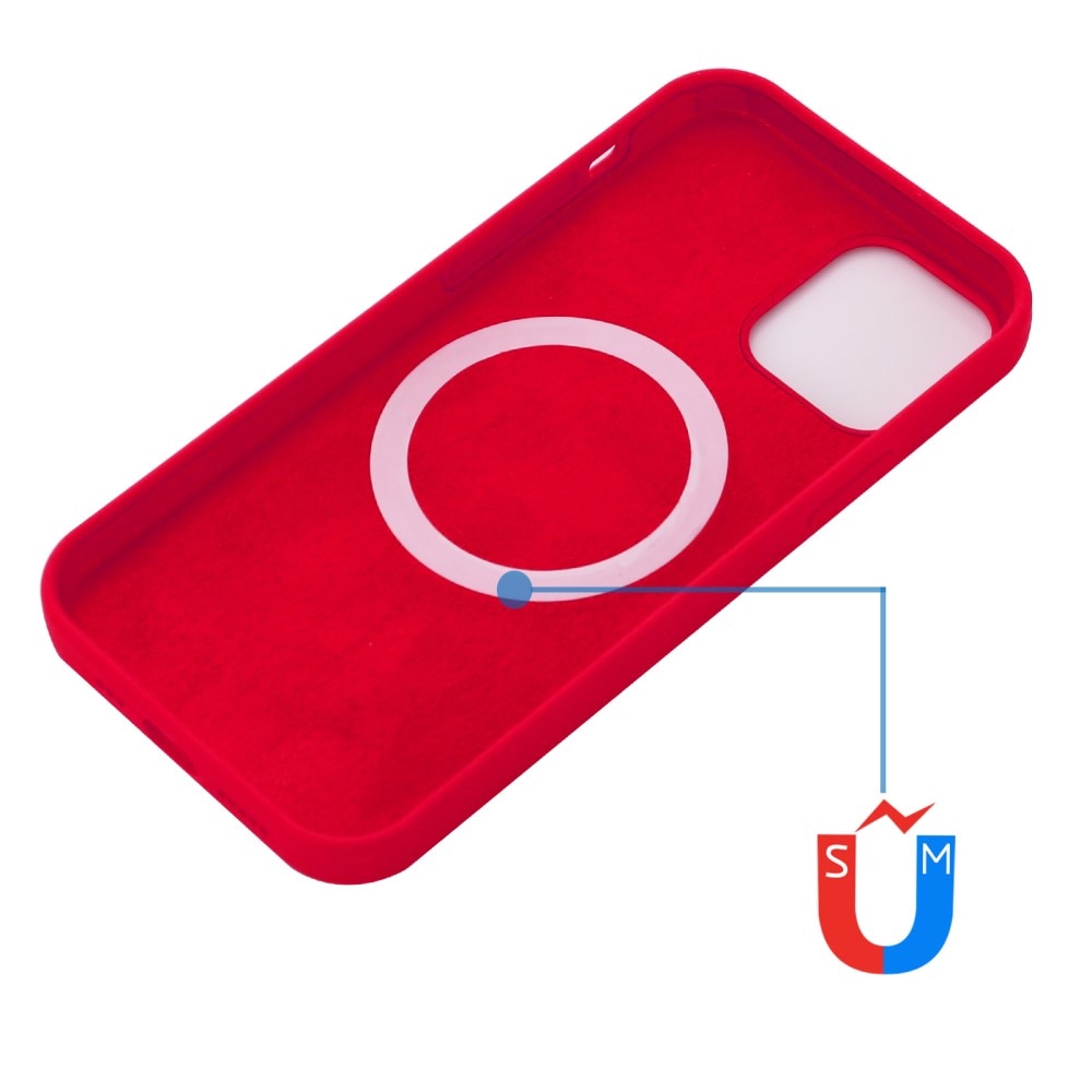 Funda Silicone Magnetic iPhone 13 Red