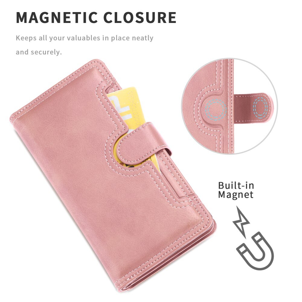 Multi-Slot tipo cartera de cuero iPhone 13 Oro rosa