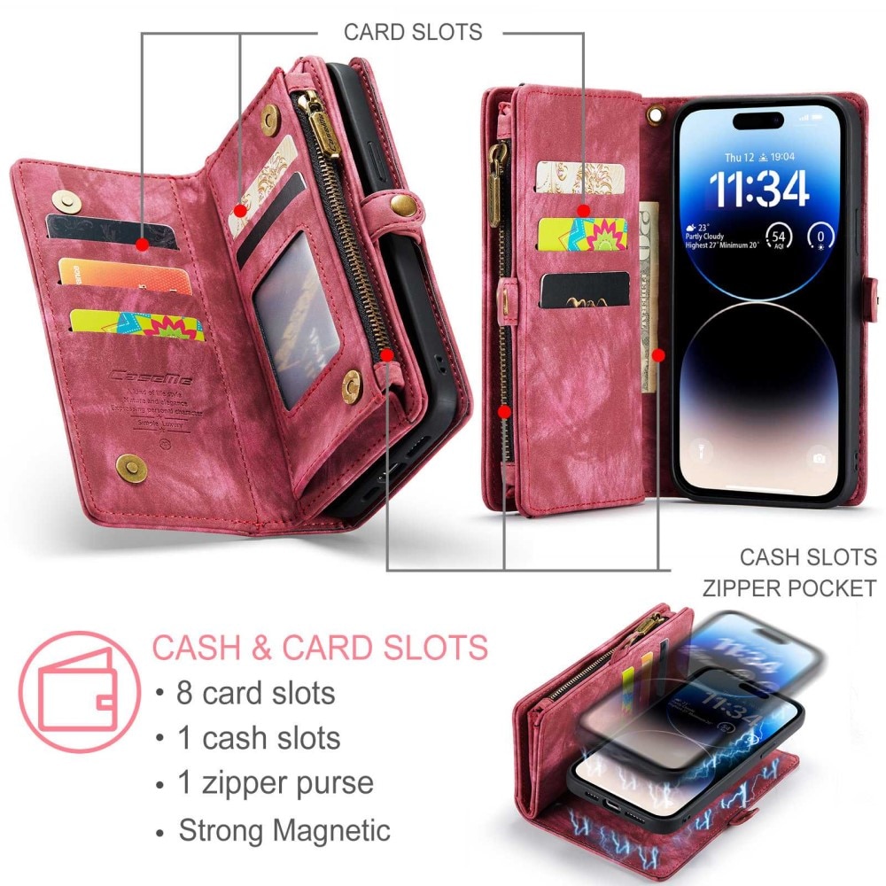 Cartera Multi-Slot iPhone 13 Pro Max Rojo