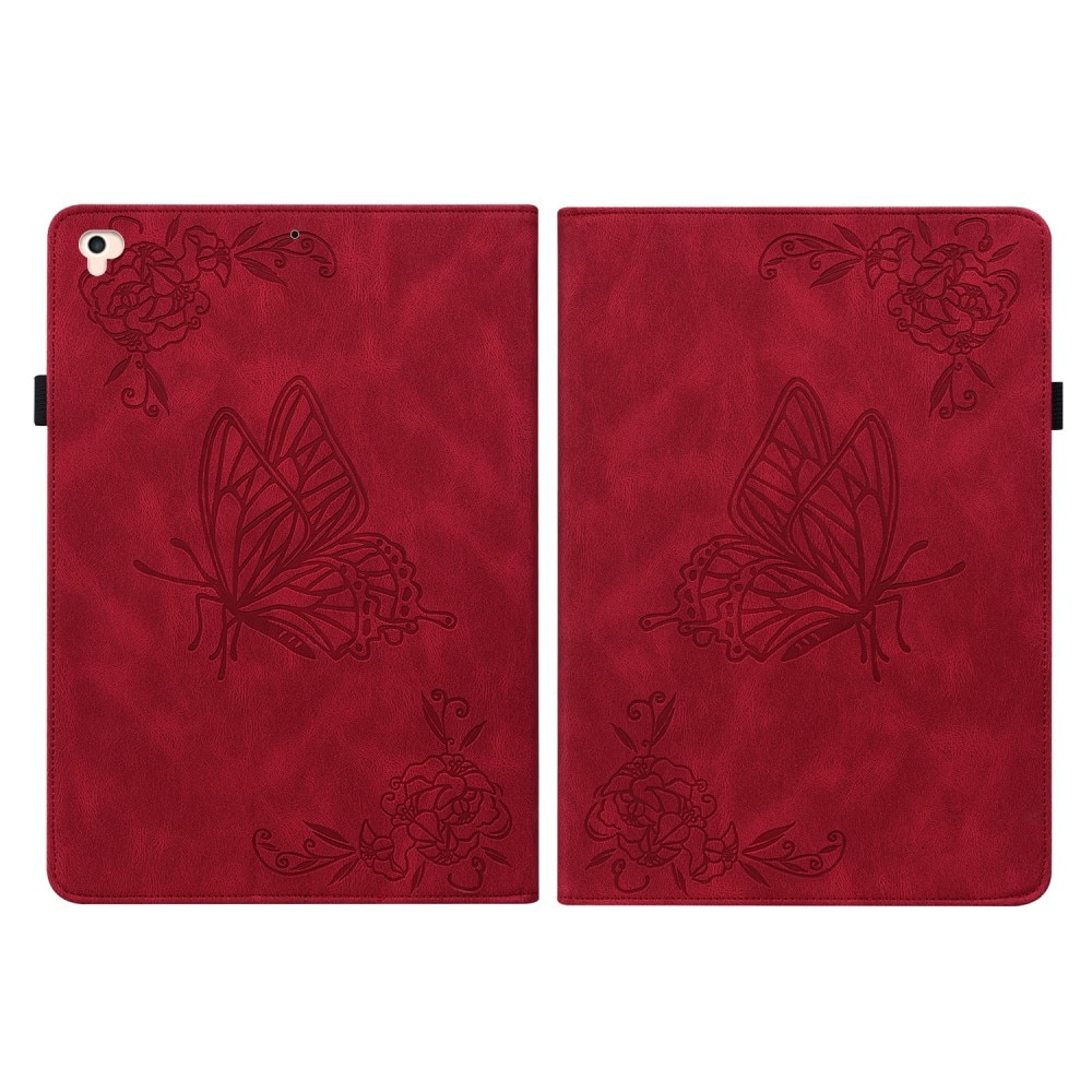 Funda de cuero con mariposas Apple iPad Air 2 9.7 (2014) Rojo