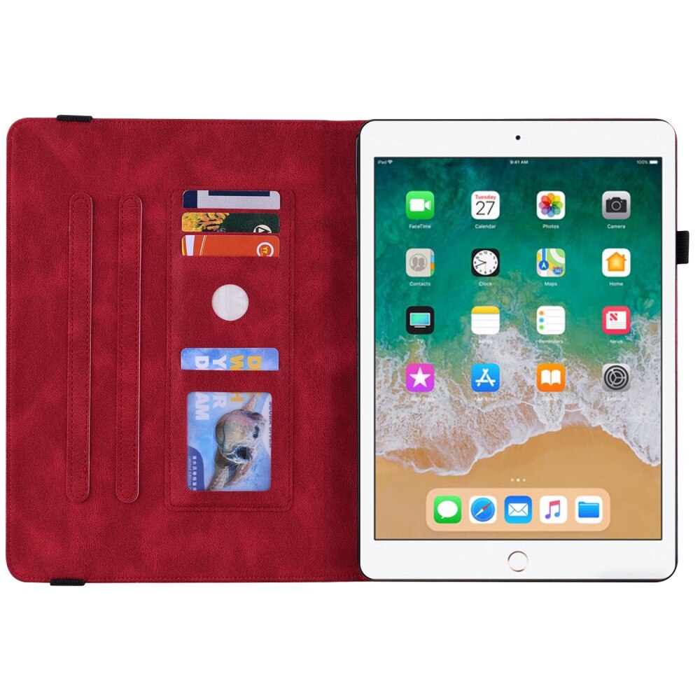 Funda de cuero con mariposas iPad Air 9.7 1st Gen (2013) rojo