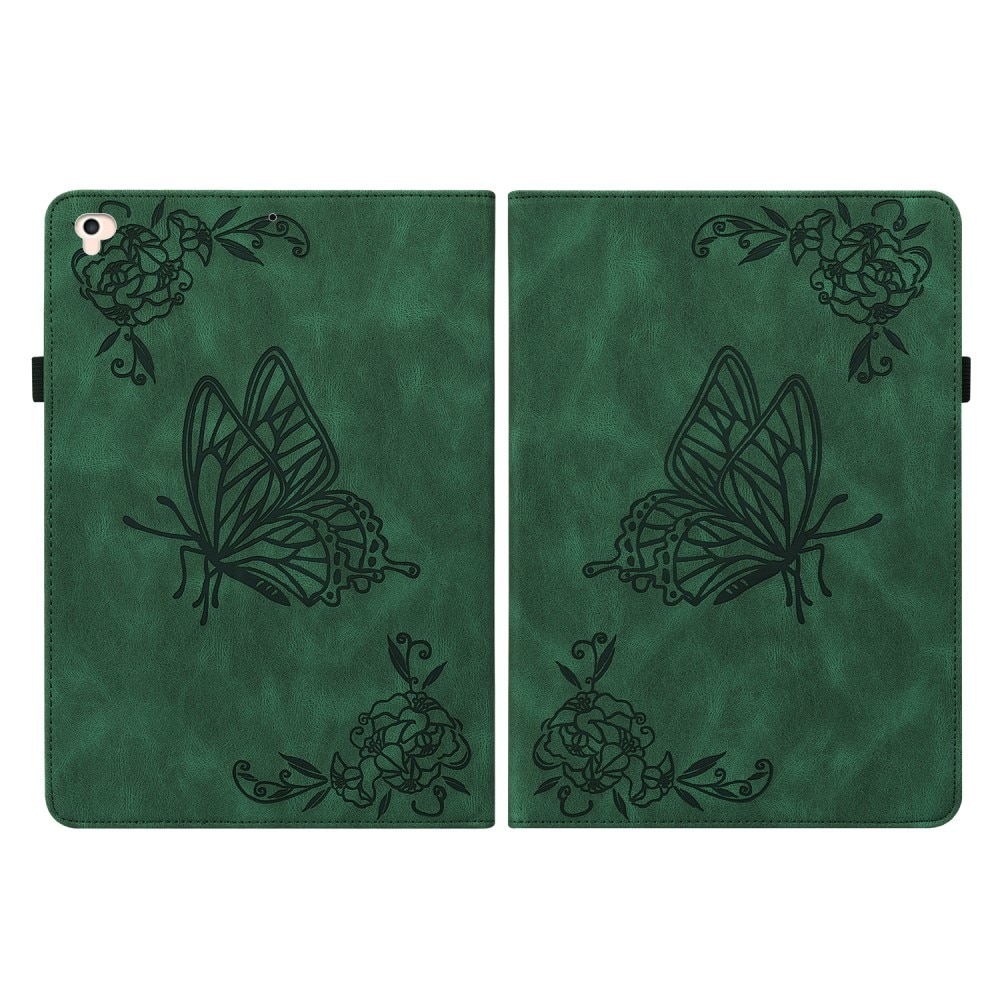 Funda de cuero con mariposas iPad Air 2 9.7 (2014) verde