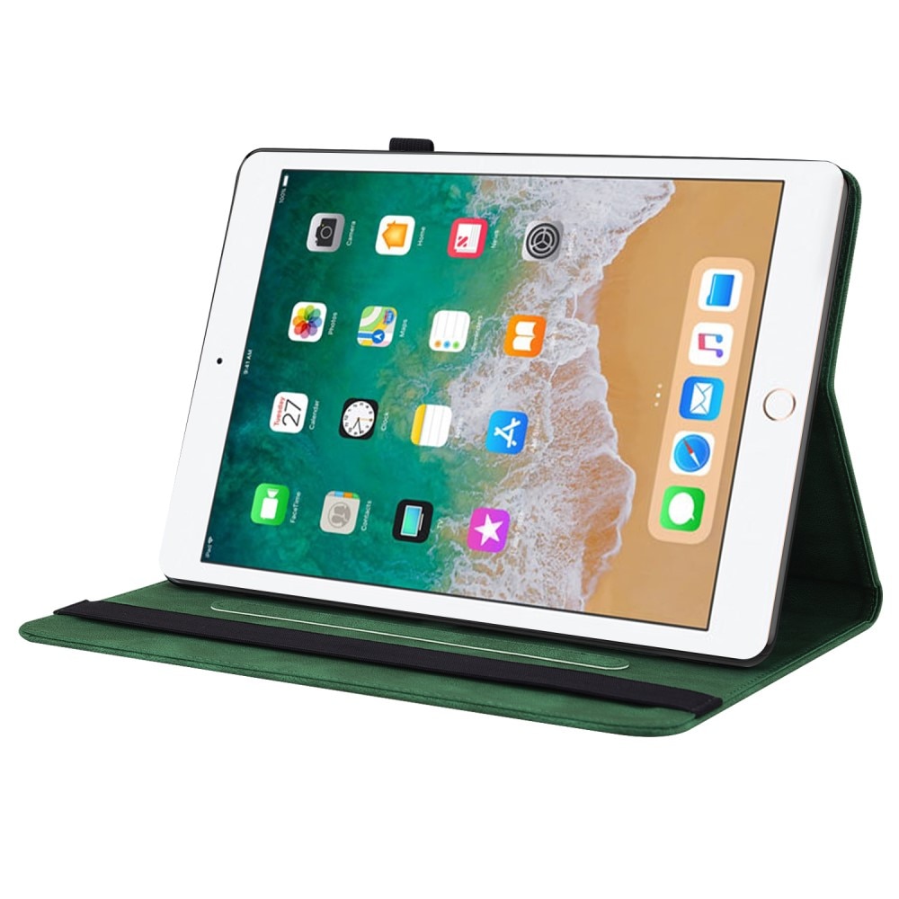 Funda de cuero con mariposas Apple iPad 9.7 5th Gen (2017) Verde