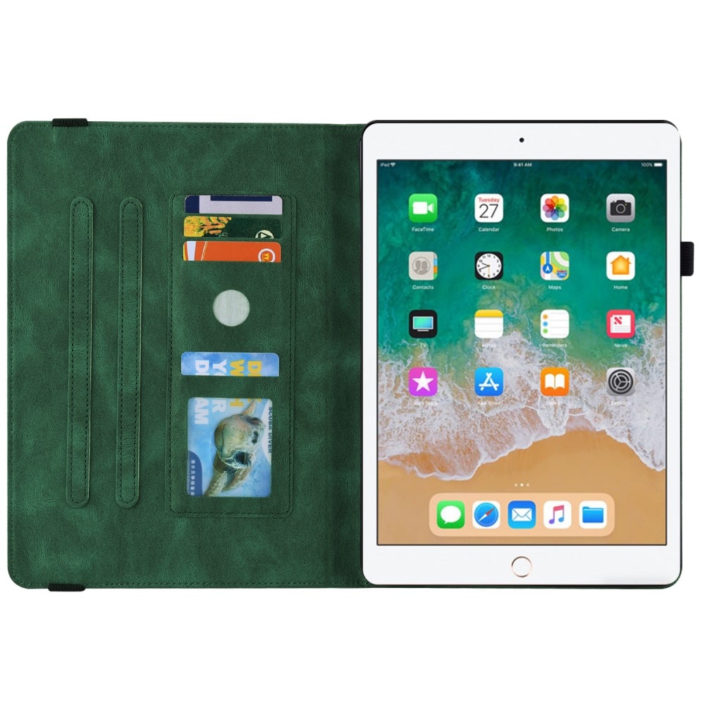 Funda de cuero con mariposas Apple iPad 9.7 5th Gen (2017) Verde