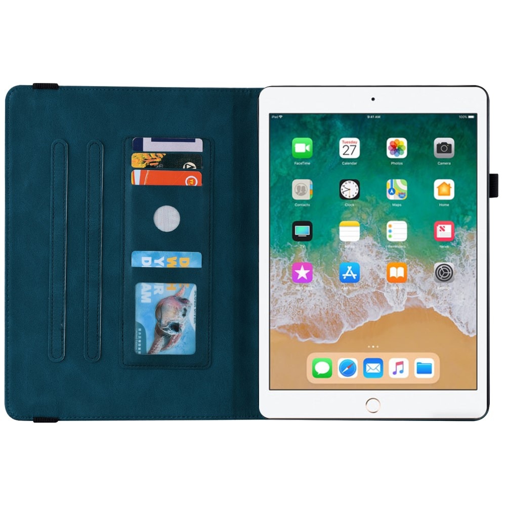 Funda de cuero con mariposas iPad 9.7 6th Gen (2018) azul