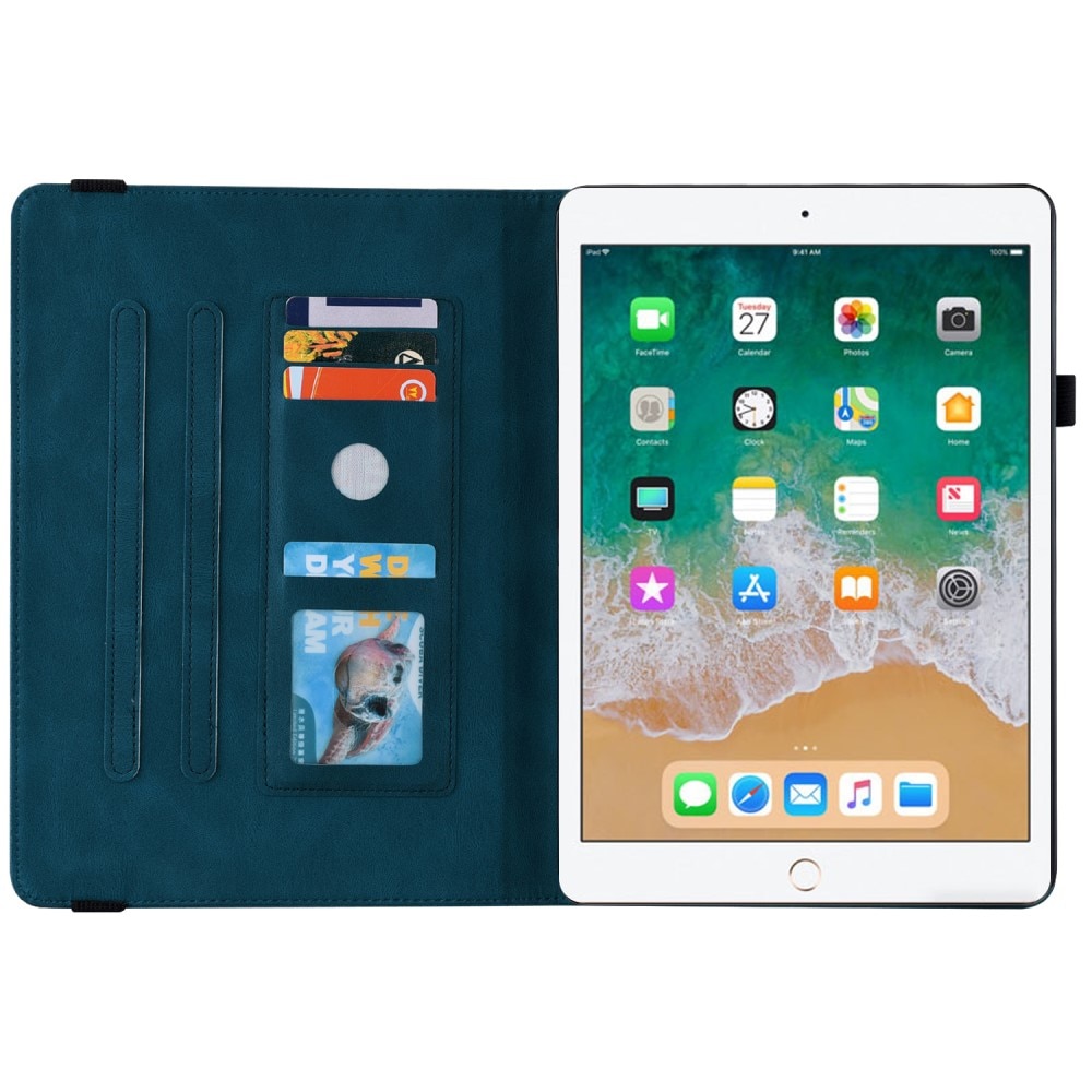 Funda de cuero con mariposas Apple iPad Air 2 9.7 (2014) Azul