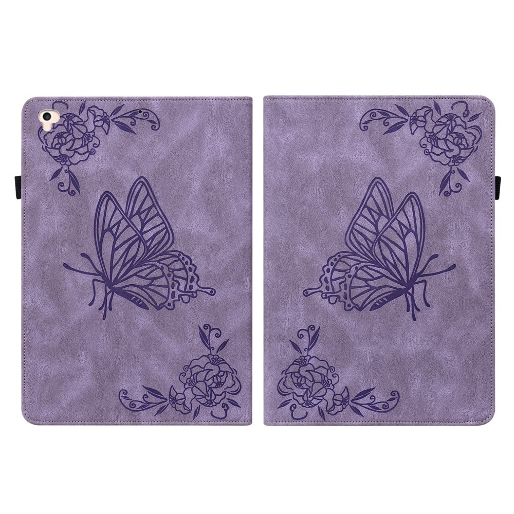 Funda de cuero con mariposas iPad 9.7 6th Gen (2018) violeta