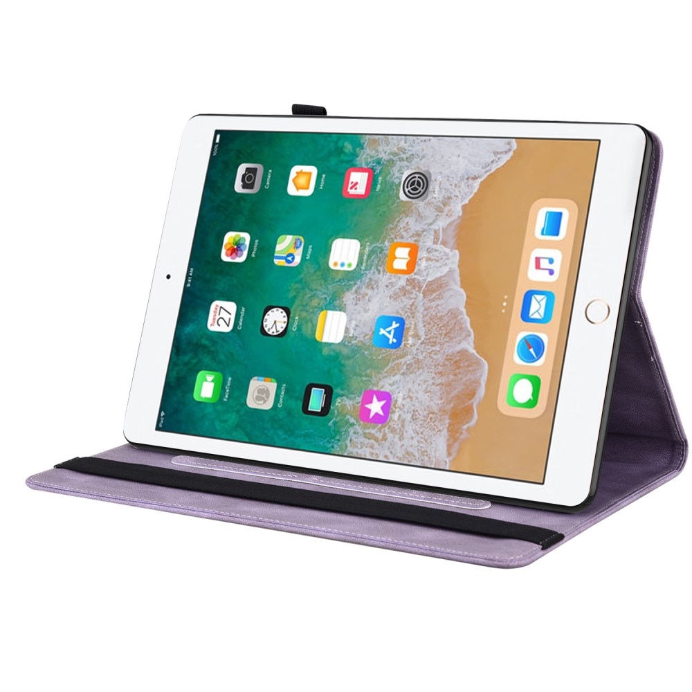 Funda de cuero con mariposas iPad 9.7 5th Gen (2017) violeta