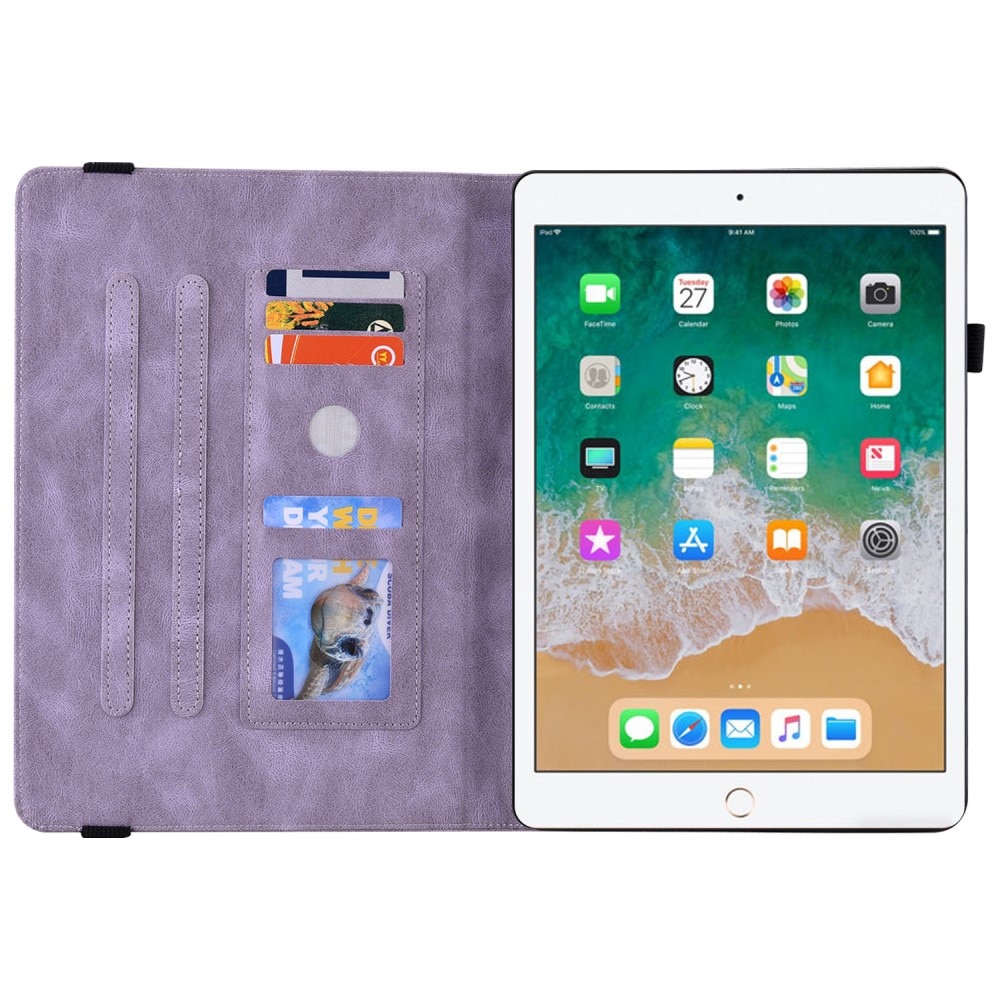 Funda de cuero con mariposas Apple iPad Air 2 9.7 (2014) Púrpura