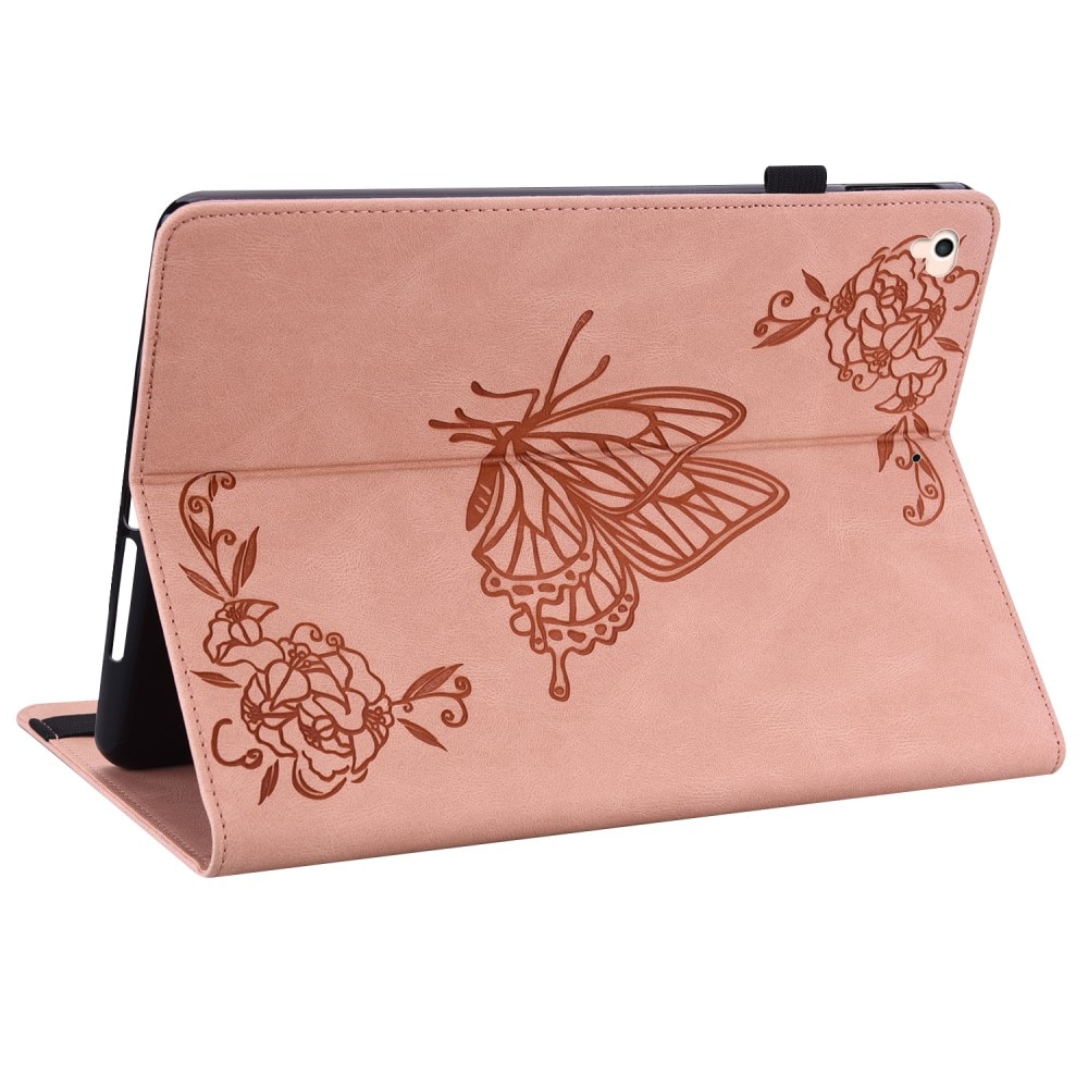 Funda de cuero con mariposas iPad 9.7 5th Gen (2017) rosado