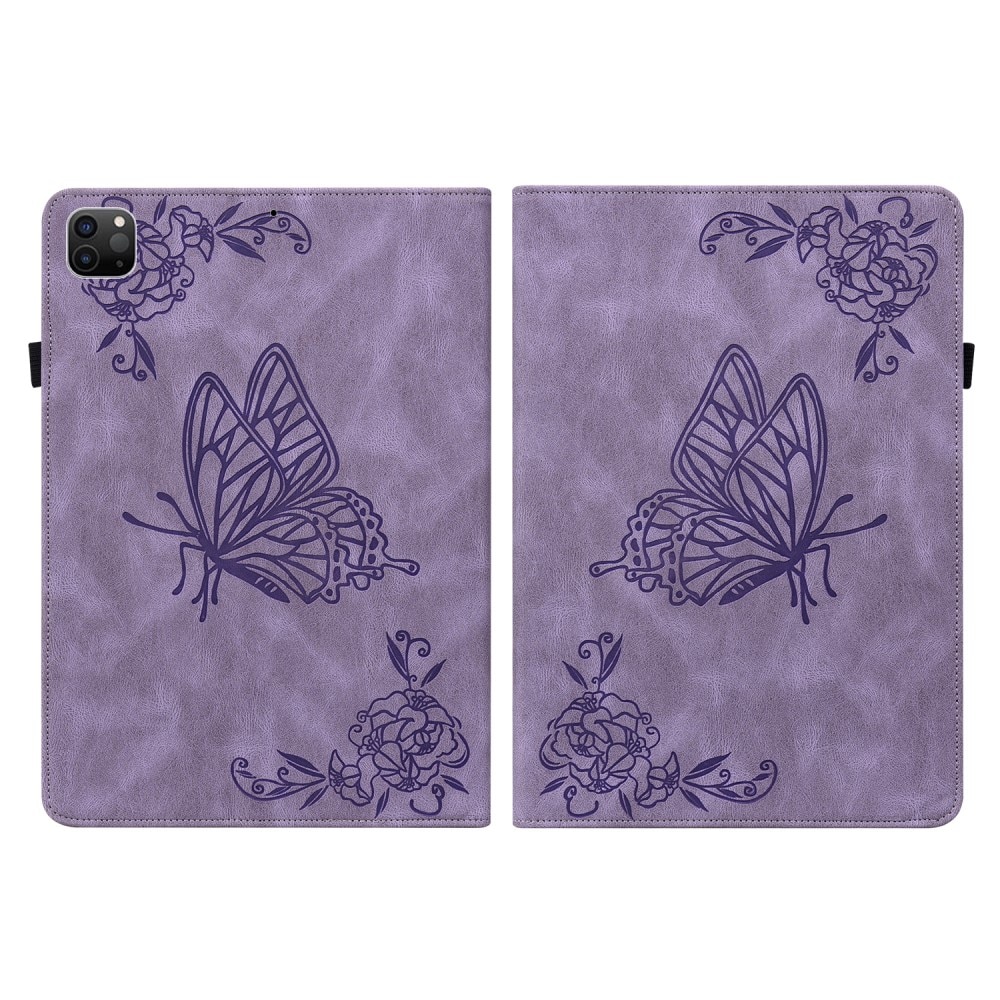 Funda de cuero con mariposas iPad Pro 11 4th Gen (2022) violeta