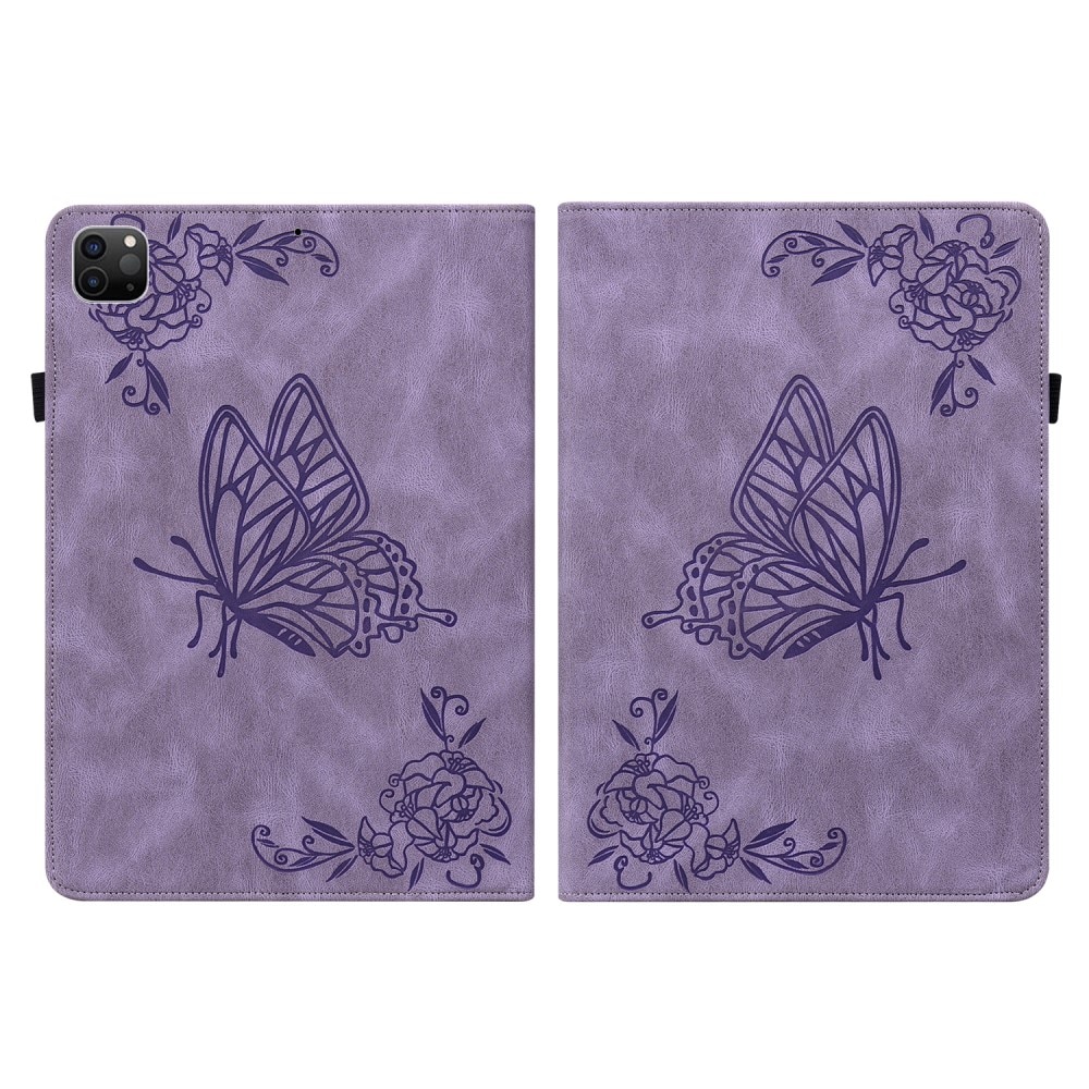 Funda de cuero con mariposas Apple iPad Pro 11 3rd Gen (2021) Púrpura
