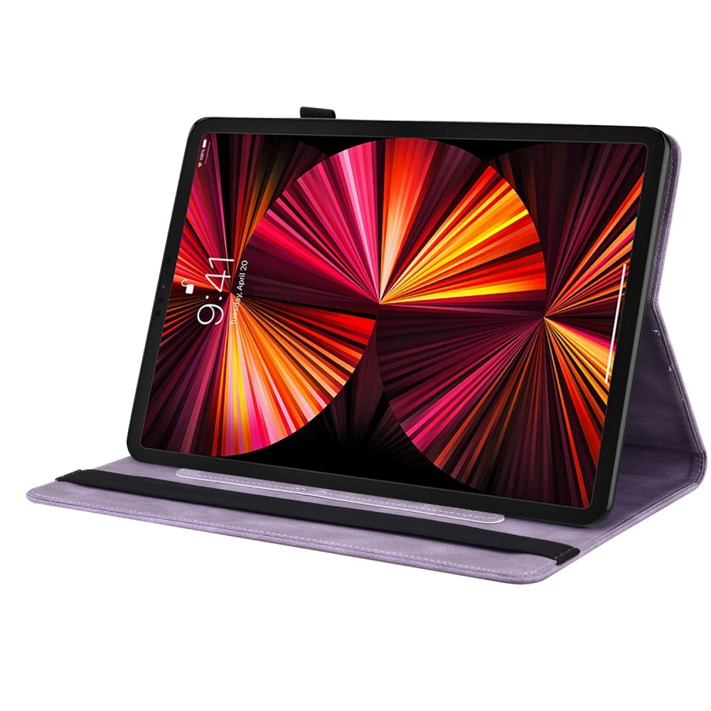 Funda de cuero con mariposas Apple iPad Pro 11 3rd Gen (2021) Púrpura