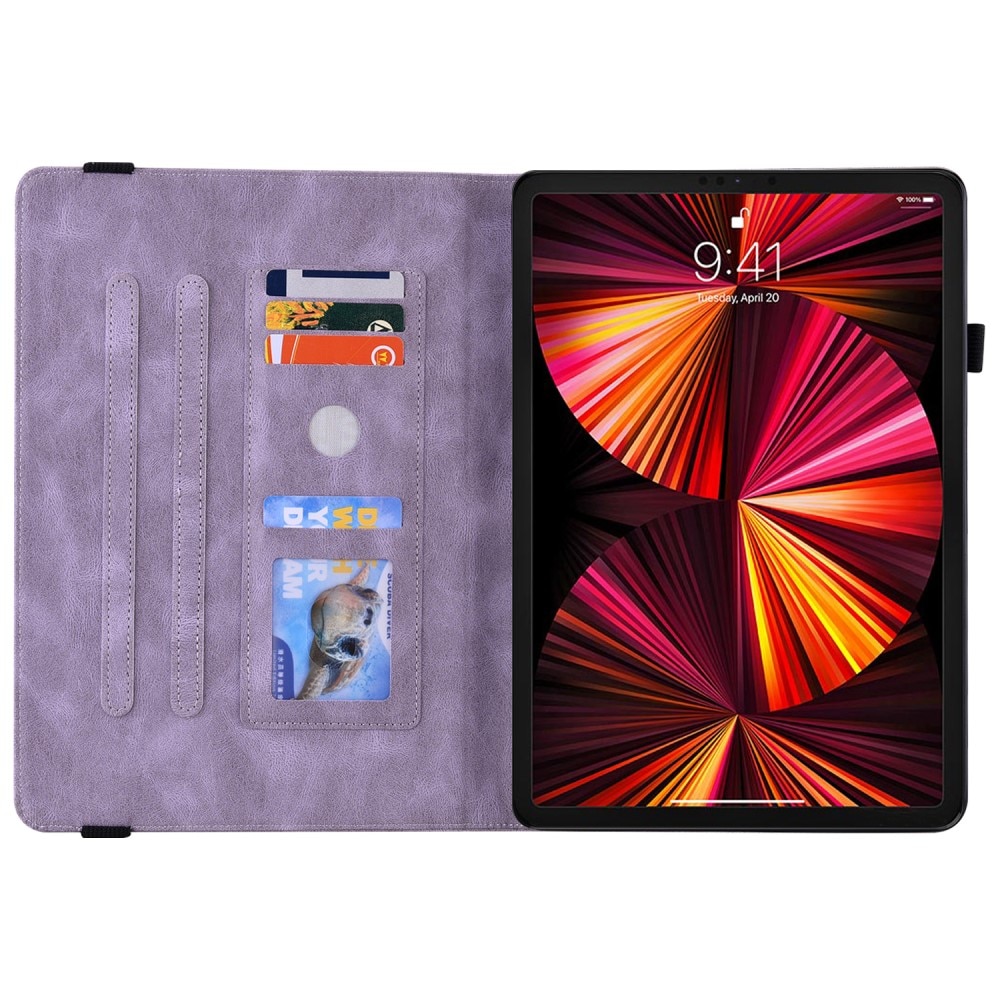 Funda de cuero con mariposas Apple iPad Pro 11 3rd Gen (2021) Púrpura