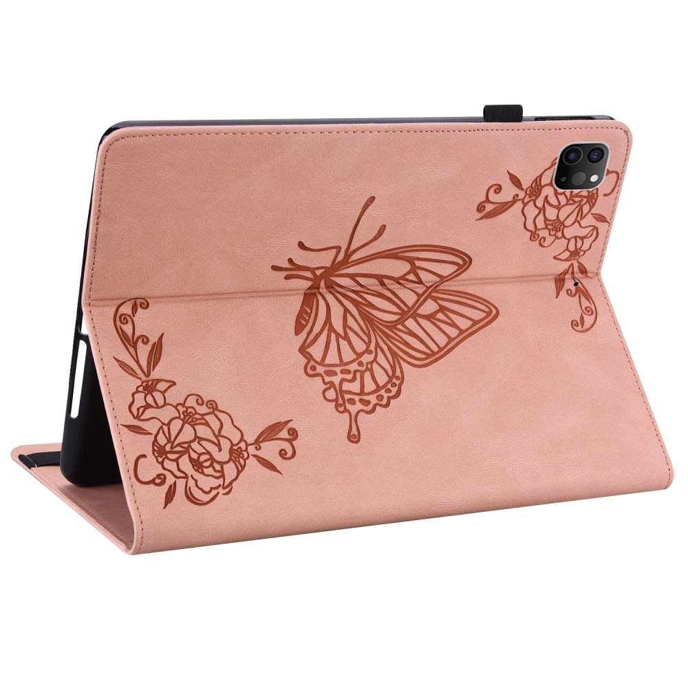 Funda de cuero con mariposas Apple iPad Pro 11 4th Gen (2022) Rosa