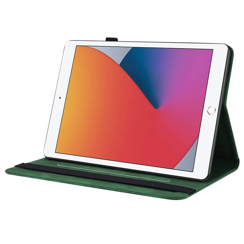 Funda de cuero con mariposas iPad 10.2 7th Gen (2019) verde