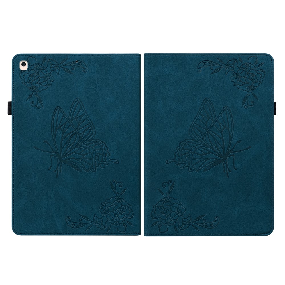 Funda de cuero con mariposas iPad 10.2 8th Gen (2020) azul