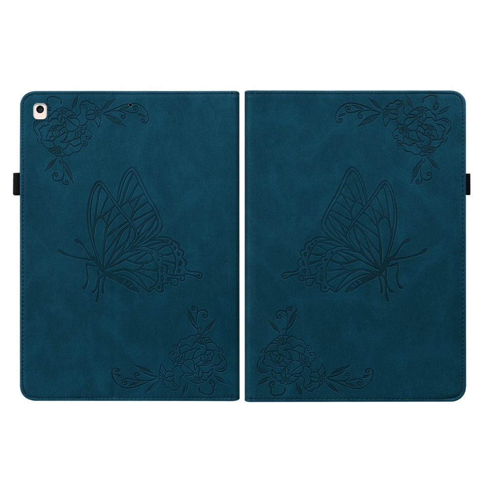 Funda de cuero con mariposas Apple iPad 10.2 9th Gen (2021) Azul
