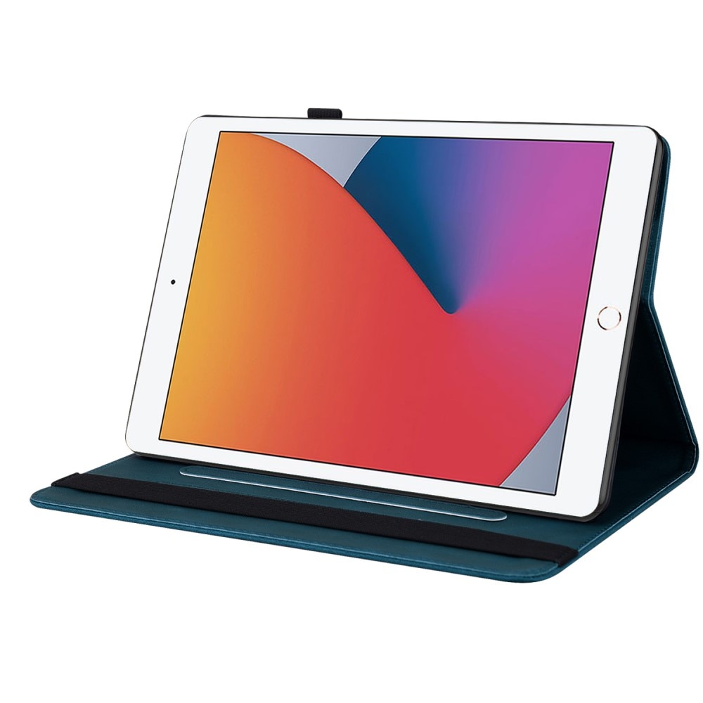 Funda de cuero con mariposas Apple iPad 10.2 9th Gen (2021) Azul