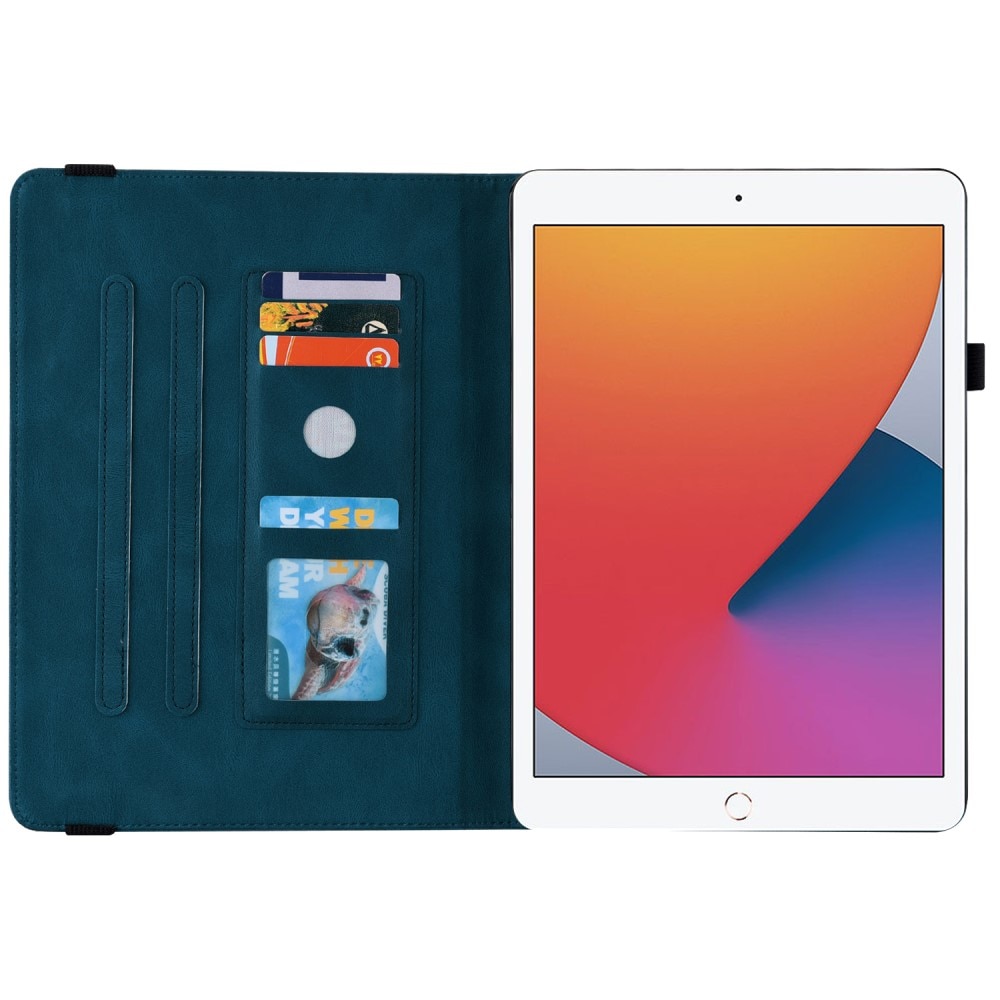 Funda de cuero con mariposas Apple iPad 10.2 9th Gen (2021) Azul