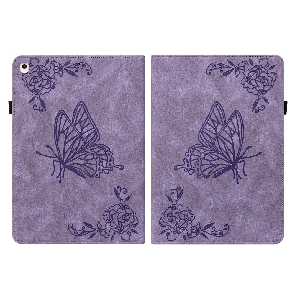Funda de cuero con mariposas iPad 10.2 8th Gen (2020) violeta