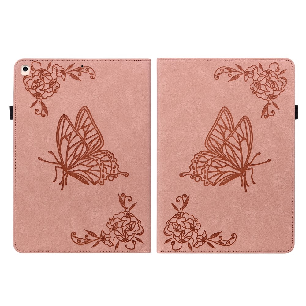 Funda de cuero con mariposas iPad 10.2 9th Gen (2021) rosado