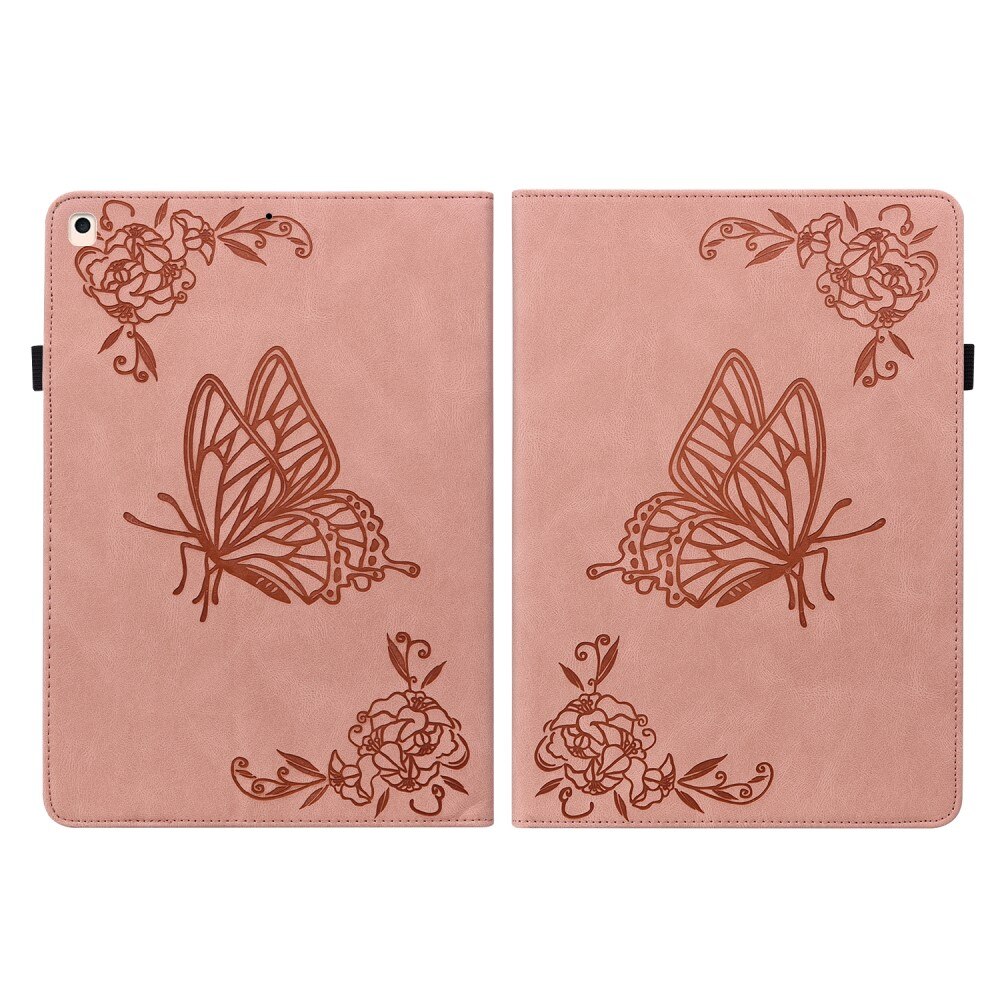 Funda de cuero con mariposas Apple iPad 10.2 8th Gen (2020) Rosa