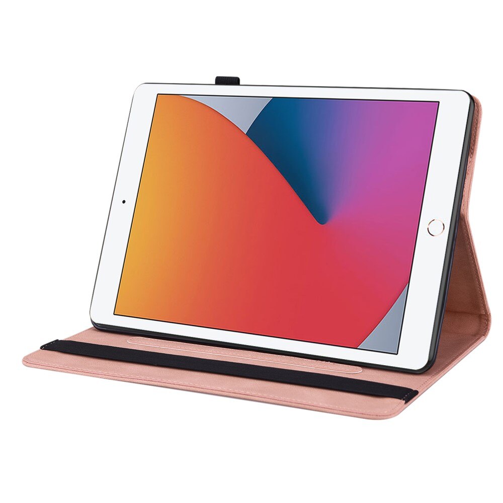 Funda de cuero con mariposas Apple iPad 10.2 8th Gen (2020) Rosa
