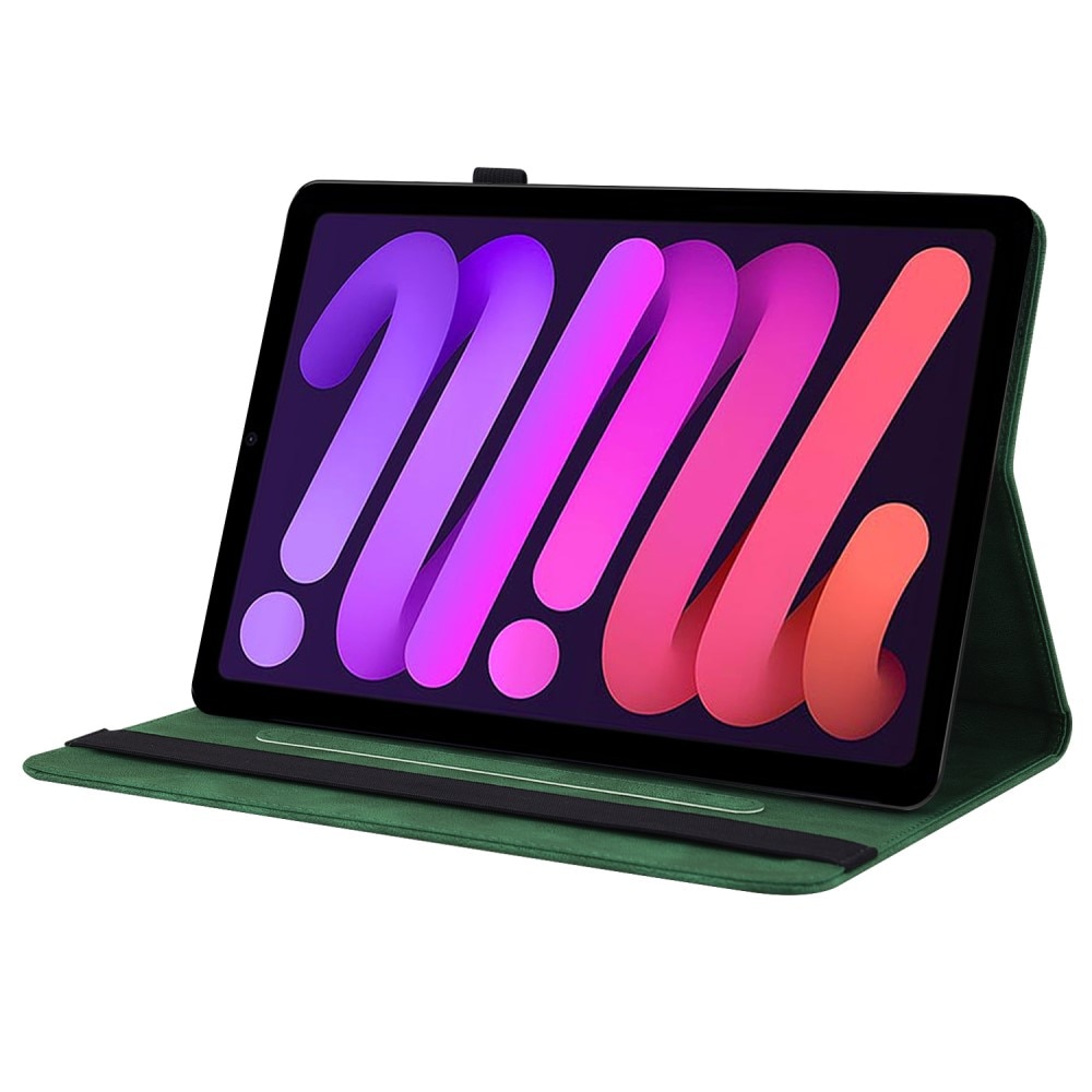 Funda de cuero con mariposas Apple iPad Mini 7th Gen (2024) Verde