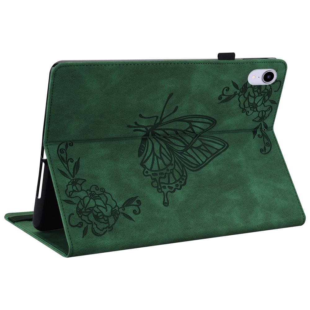 Funda de cuero con mariposas Apple iPad Mini 7th Gen (2024) Verde