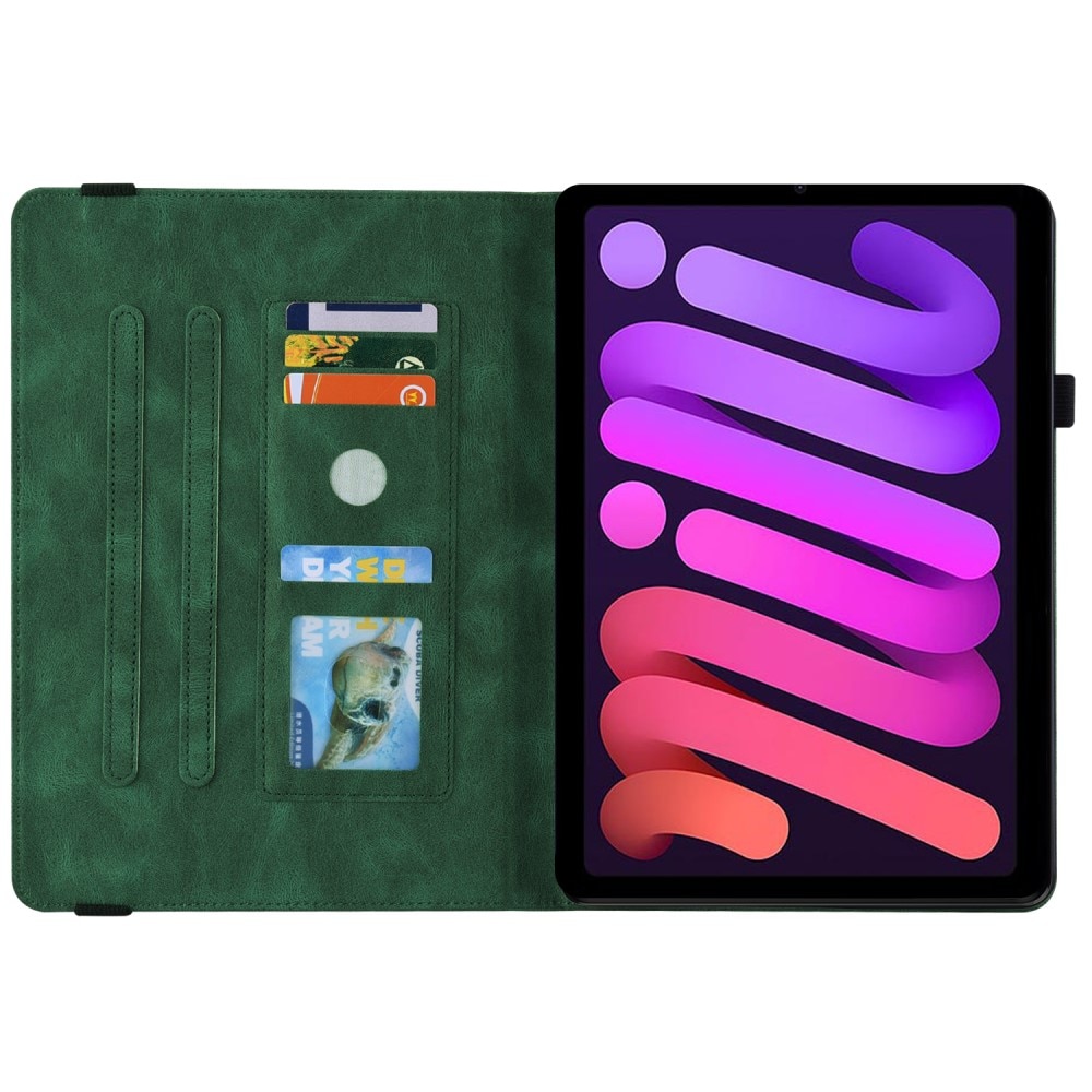 Funda de cuero con mariposas Apple iPad Mini 7th Gen (2024) Verde