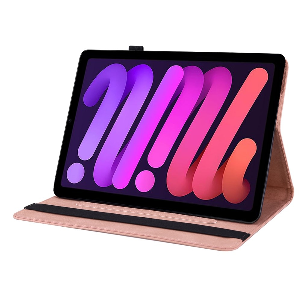 Funda de cuero con mariposas Apple iPad Mini 7th Gen (2024) Rosa