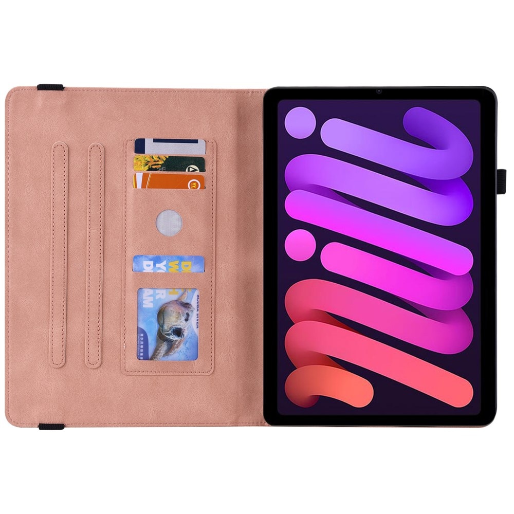 Funda de cuero con mariposas Apple iPad Mini 7th Gen (2024) Rosa