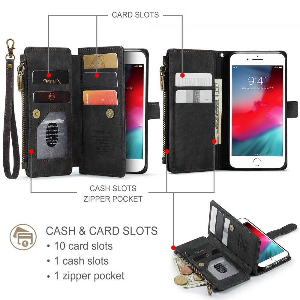 Cartera Zipper iPhone SE 2020 Negro
