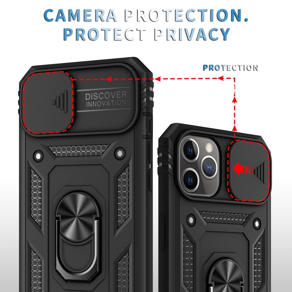 Funda híbrida Ring y Protector Cámara iPhone 11 Pro Negro