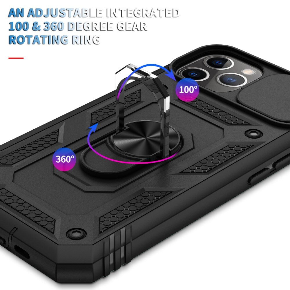 Funda híbrida Ring y Protector Cámara iPhone 11 Pro Negro