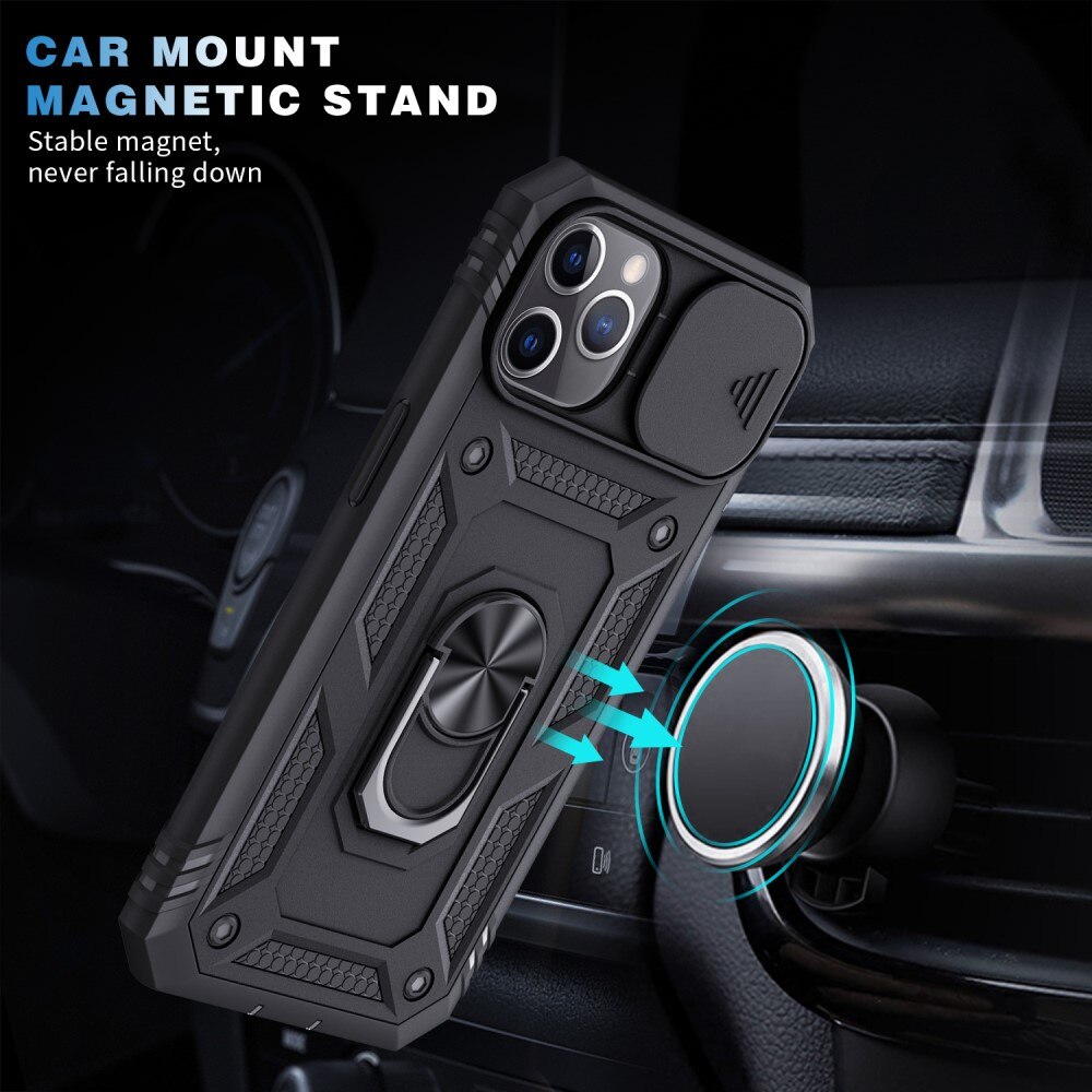 Funda híbrida Ring y Protector Cámara iPhone 11 Pro Negro