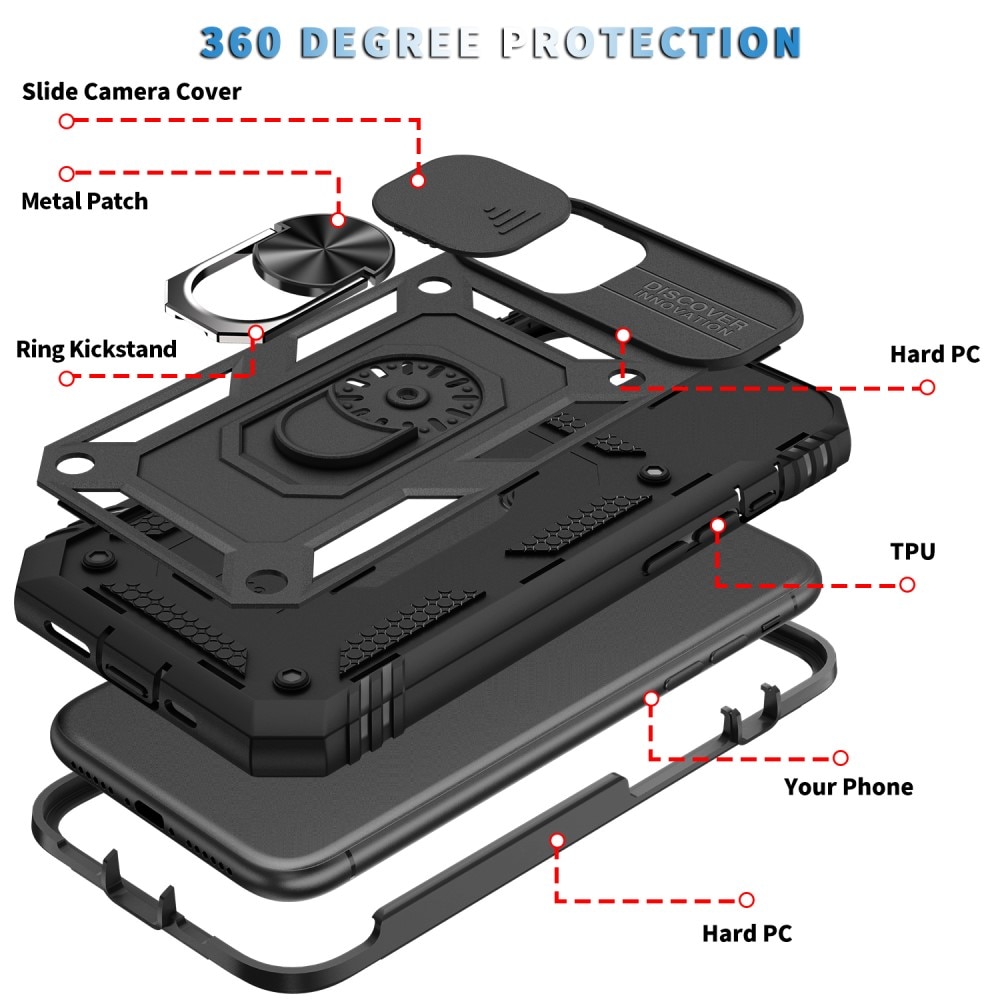 Funda híbrida Tech Ring y Protector Cámara iPhone 11 Pro Max negro