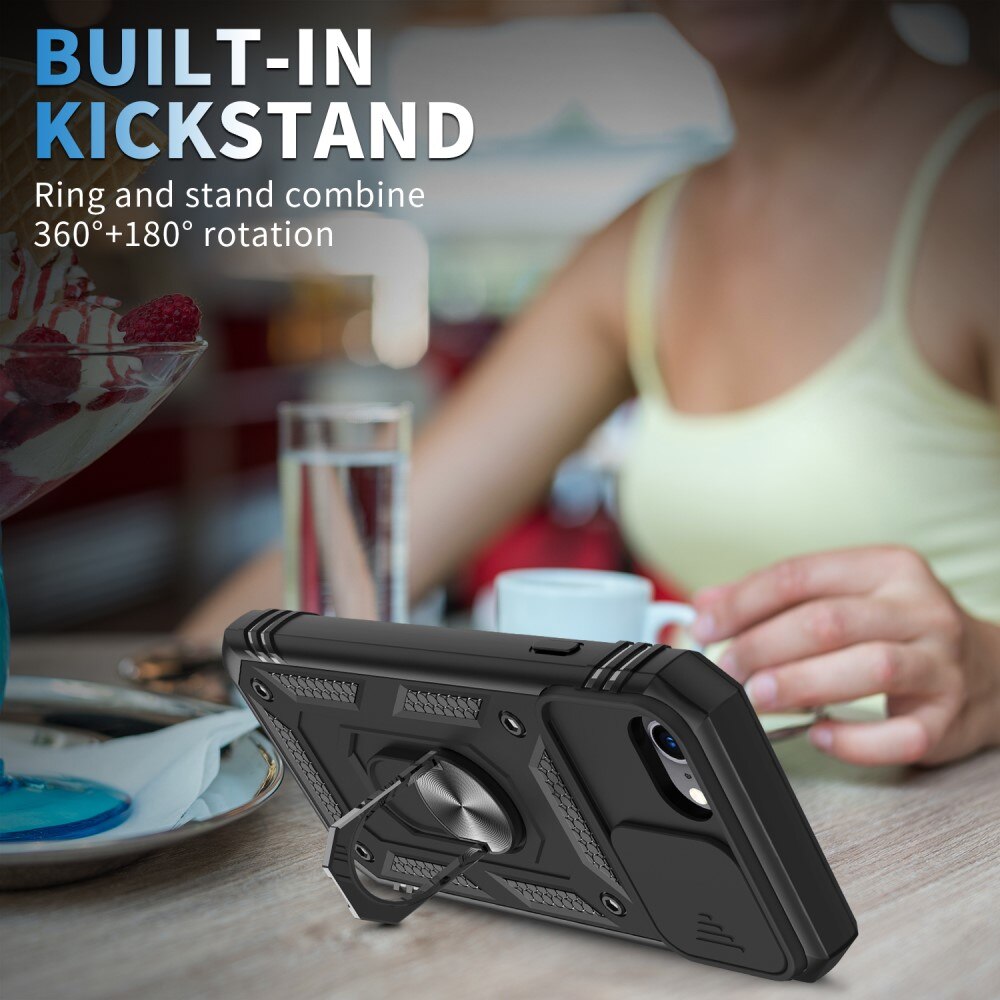 Funda híbrida Tech Ring y Protector Cámara iPhone 7/8/SE negro