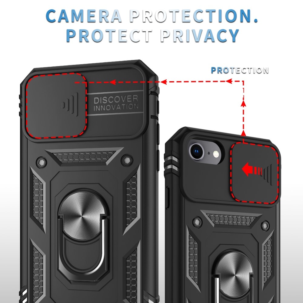 Funda híbrida Tech Ring y Protector Cámara iPhone 7/8/SE negro