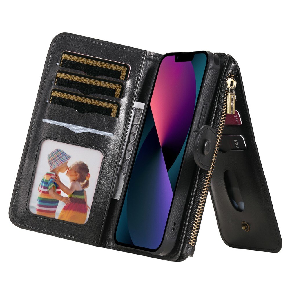 Magnet Leather Multi Wallet iPhone 13 negro