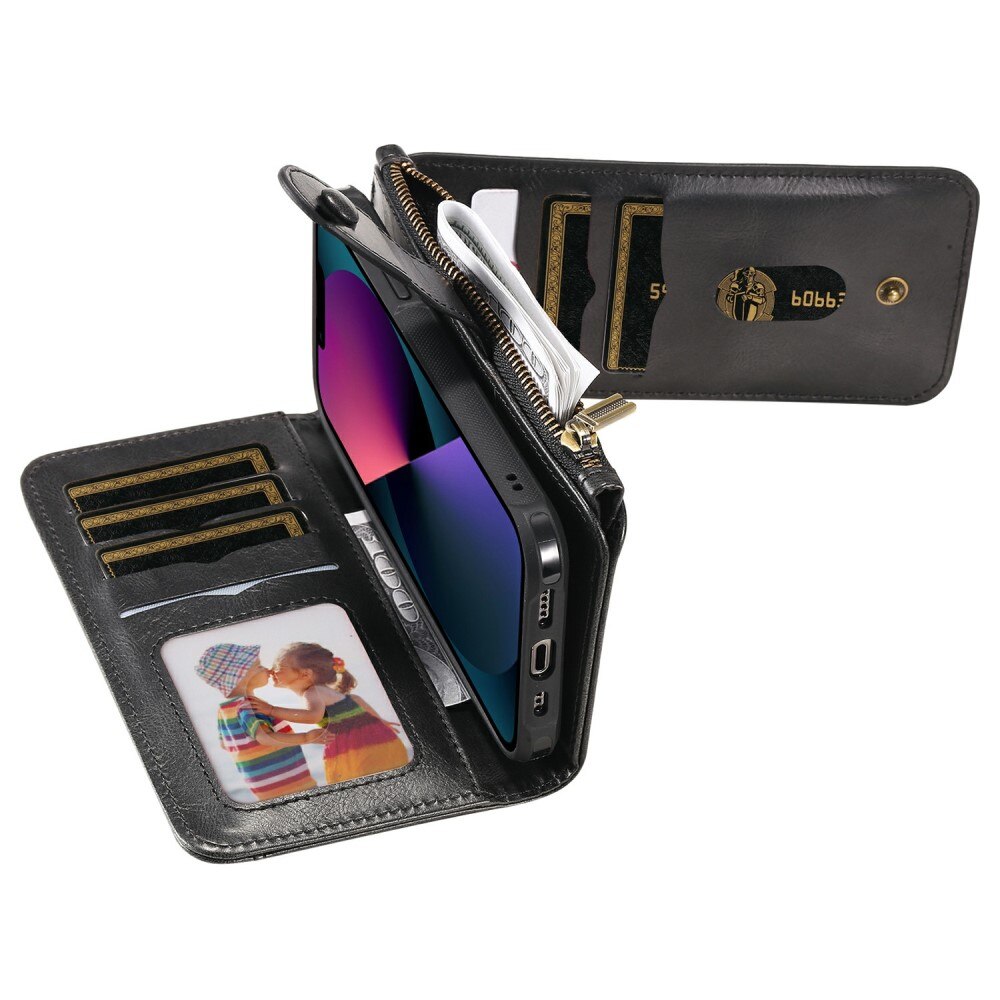 Magnet Leather Multi Wallet iPhone 13 negro