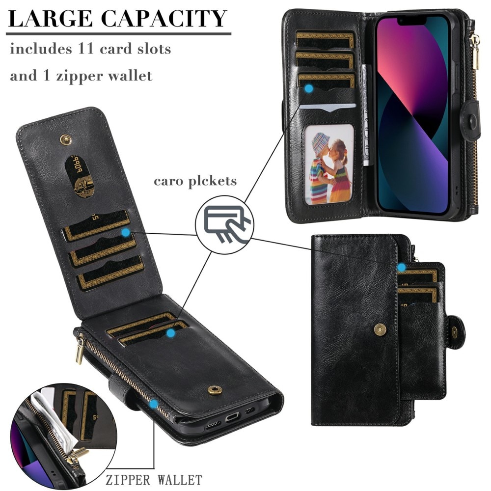 Magnet Leather Multi Wallet iPhone 13 negro