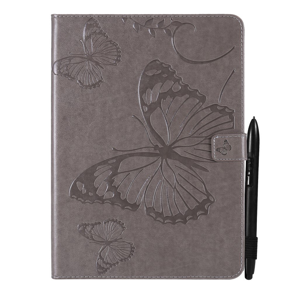 Funda de cuero con mariposas Apple iPad Mini 7th Gen (2024) Gris