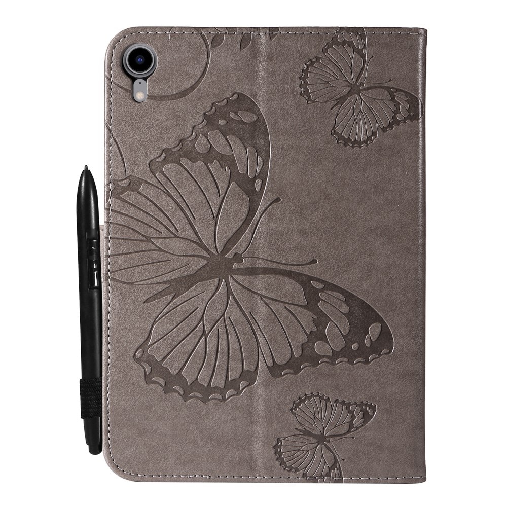 Funda de cuero con mariposas iPad Mini 6th Gen (2021) Gris